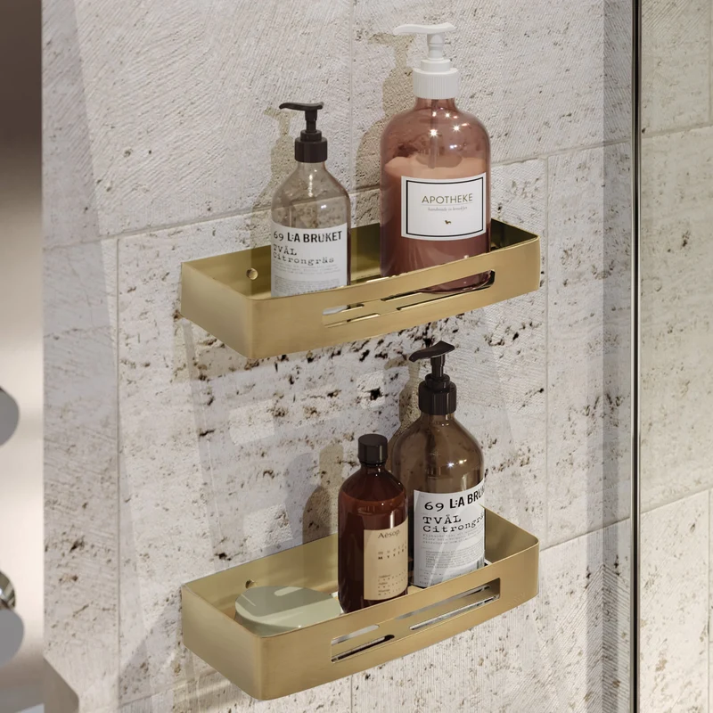 Nerva Shower Basket - Brushed Brass