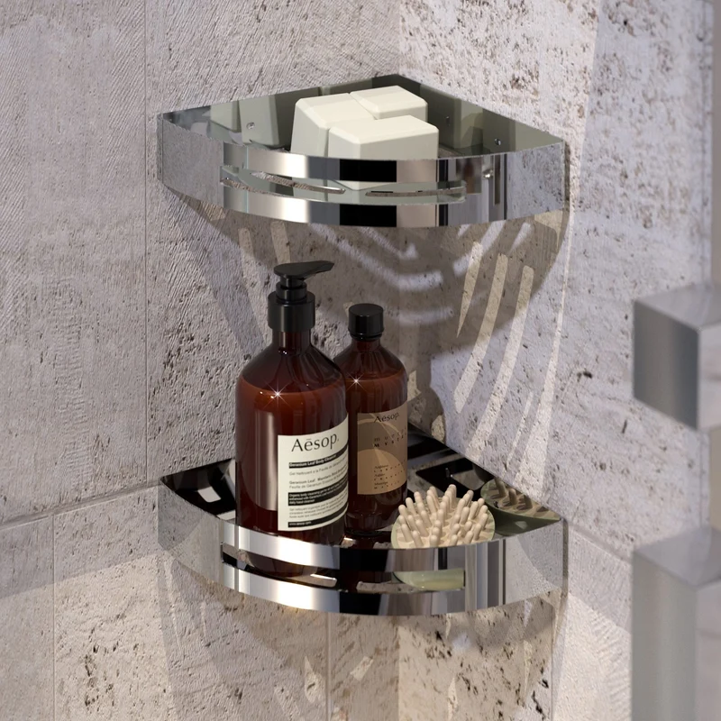 Nerva Corner Shower Basket - Gunmetal