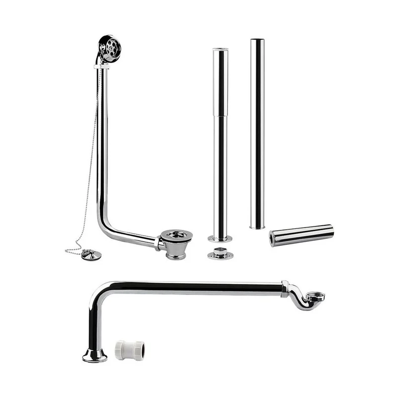 Hudson Reed Bath Wastes And Extras Roll Top Bath Pack Trad Chrome Brass 55x77x85mm