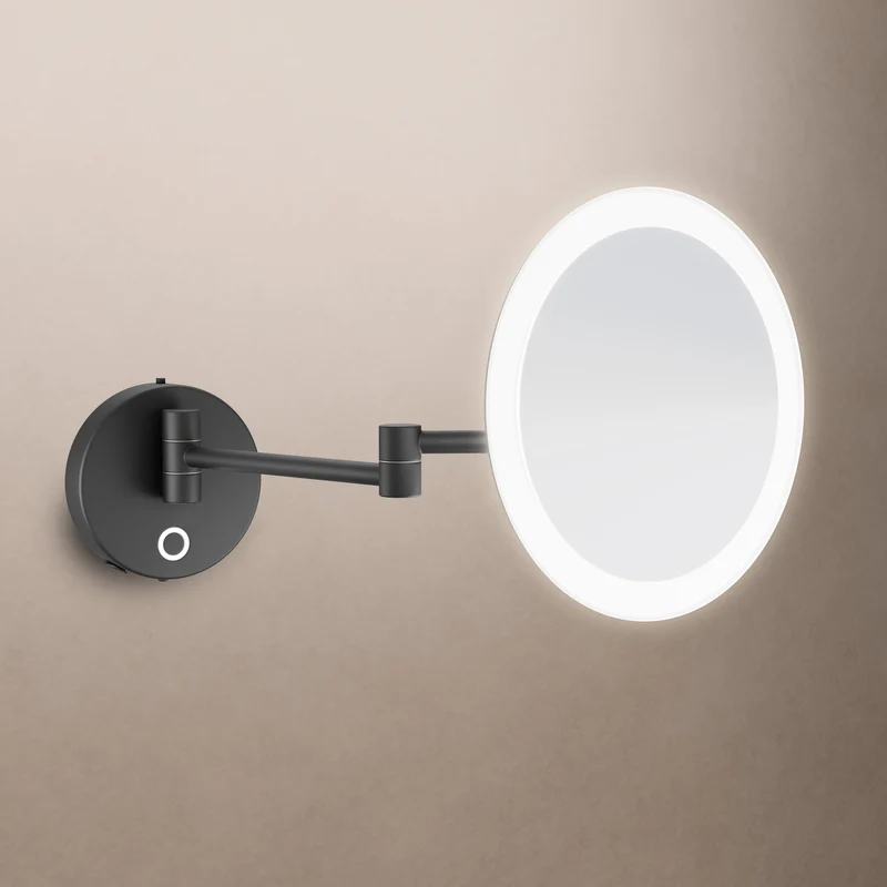 Sloane Round 3x LED Magnifying Mirror - Matt Black