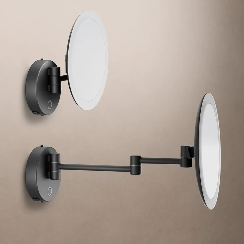 Sloane Round 3x LED Magnifying Mirror - Matt Black