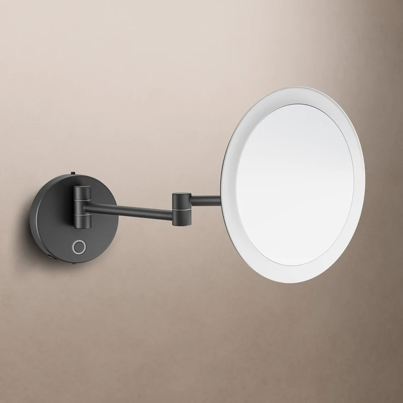 Sloane Round 3x LED Magnifying Mirror - Matt Black