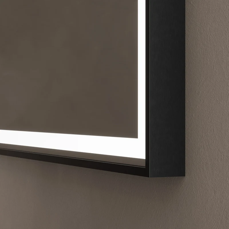 Lomax Light Overmantle Arch Illuminated Mirror 120 x 75cm - Brushed Black