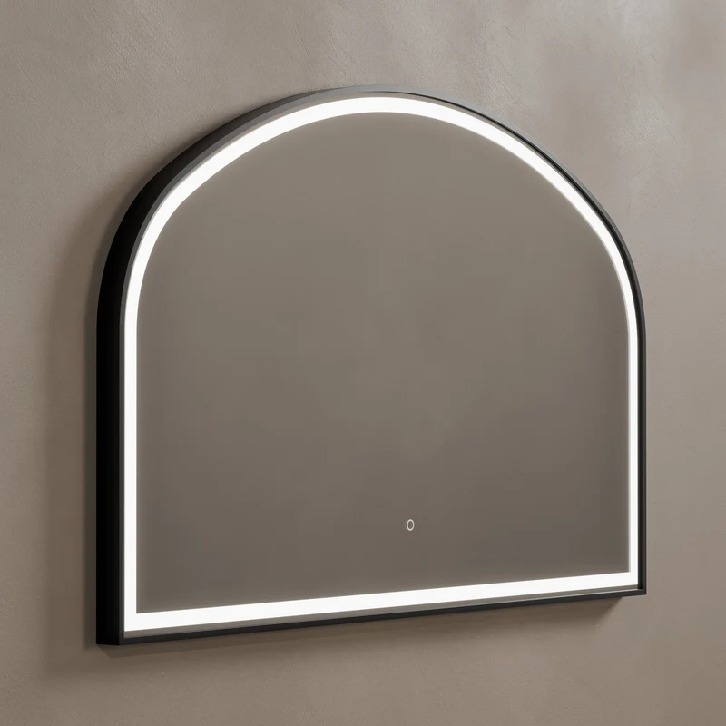 Lomax Light Overmantle Arch Illuminated Mirror 120 x 75cm - Brushed Black