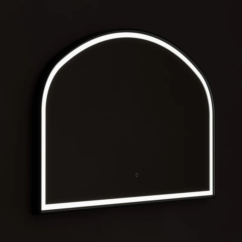 Lomax Light Overmantle Arch Illuminated Mirror 120 x 75cm - Brushed Black