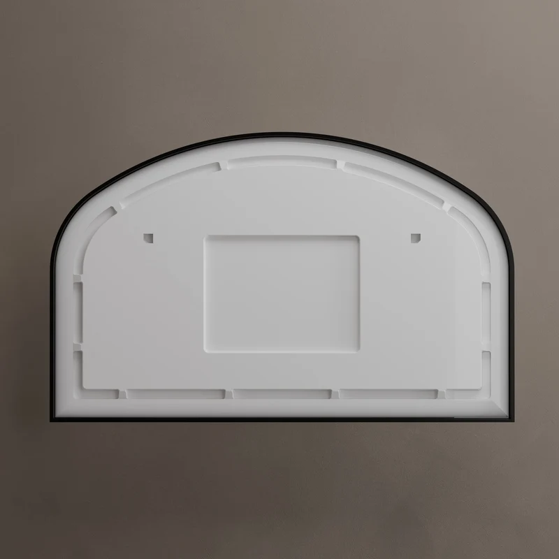 Lomax Light Overmantle Arch Illuminated Mirror 120 x 75cm - Brushed Black