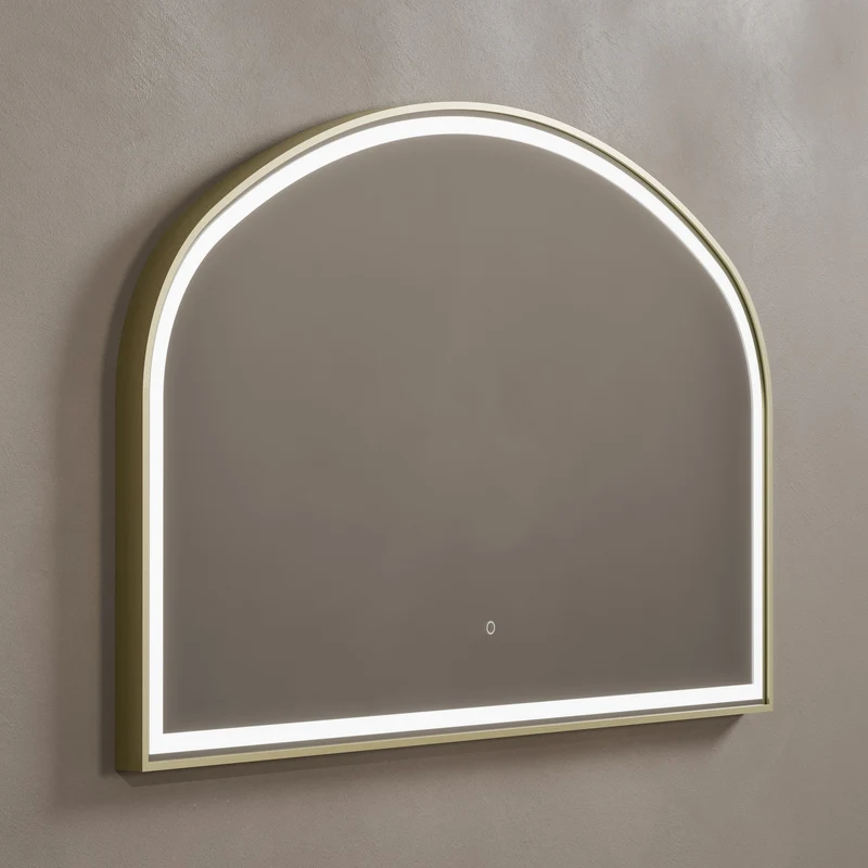 Lomax Light Overmantle Arch Illuminated Mirror 120 x 75cm - Brushed Brass