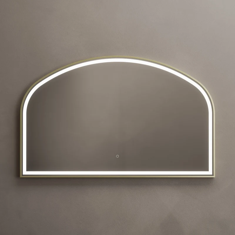 Lomax Light Overmantle Arch Illuminated Mirror 120 x 75cm - Brushed Brass
