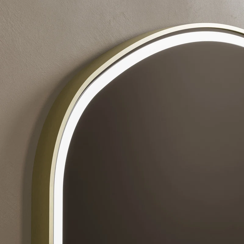 Lomax Light Overmantle Arch Illuminated Mirror 120 x 75cm - Brushed Brass