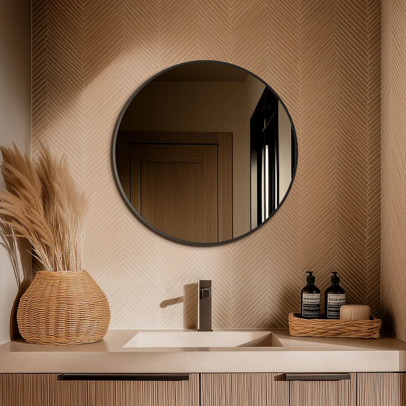 Origins Living Docklands Round Mirror 60cm - Gunmetal