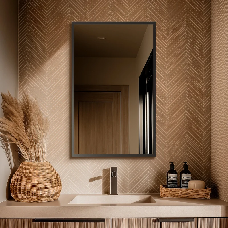 Docklands Rectangular Mirror 50x80cm - Gunmetal