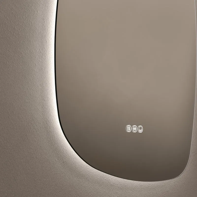 Claris Organic Illuminated Mirror 60 x 80cm with Adjustable Dotless Lighting and Demister
