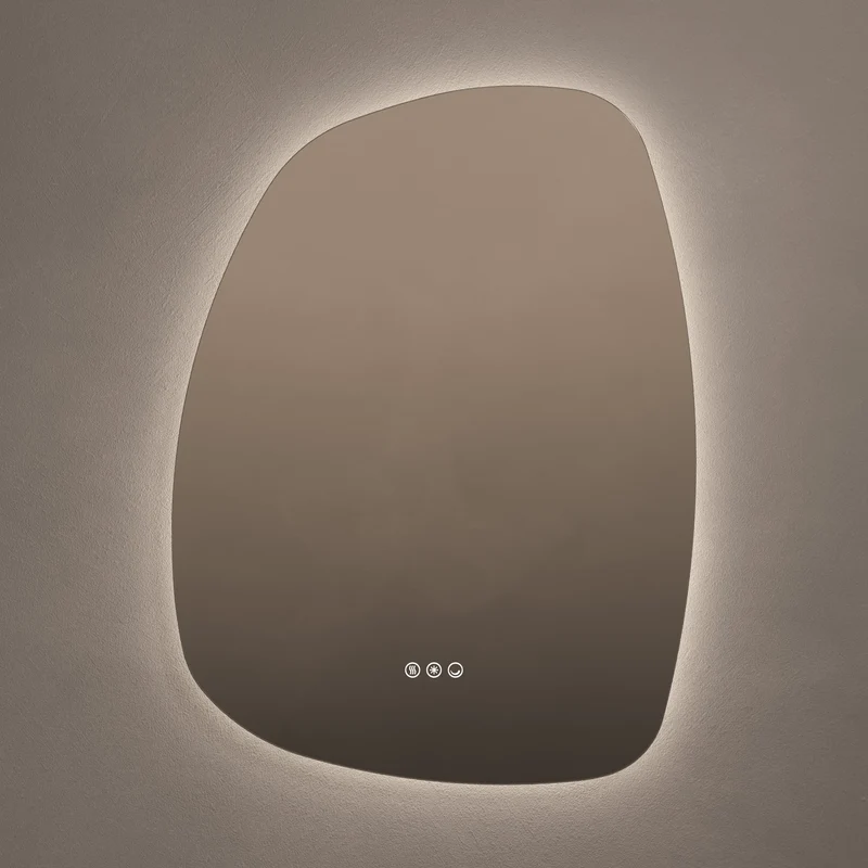 Claris Organic Illuminated Mirror 60 x 80cm with Adjustable Dotless Lighting and Demister