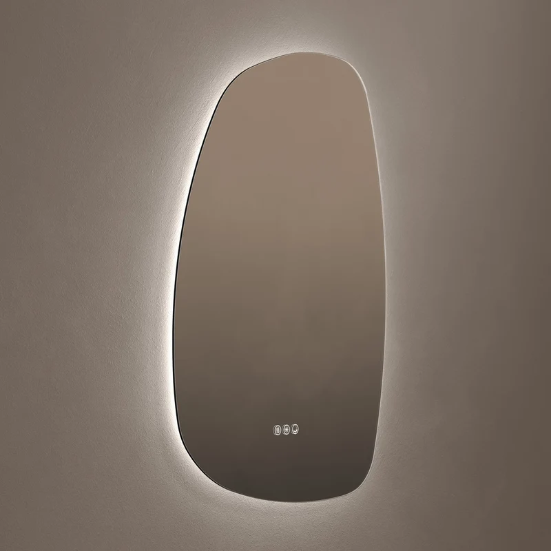 Claris Organic Illuminated Mirror 60 x 80cm with Adjustable Dotless Lighting and Demister