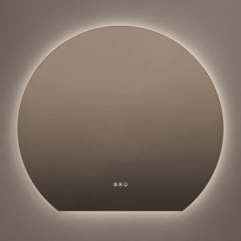 Claris Round Cut Illuminated Mirror 100cm with Adjustable Dotless Lighting and Demister