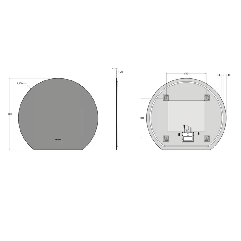 Claris Round Cut Illuminated Mirror 100cm with Adjustable Dotless Lighting and Demister