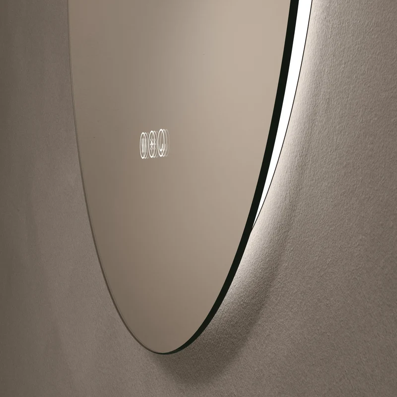 Claris Round Illuminated Mirror 60cm with Adjustable Dotless Lighting and Demister