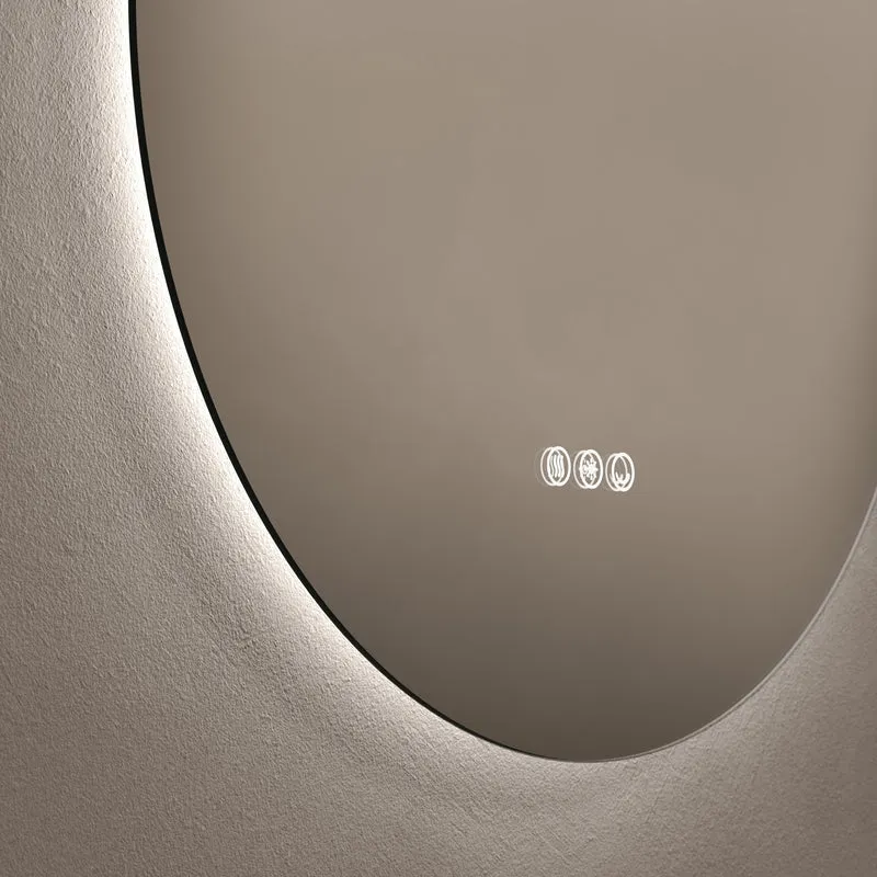 Claris Round Illuminated Mirror 60cm with Adjustable Dotless Lighting and Demister