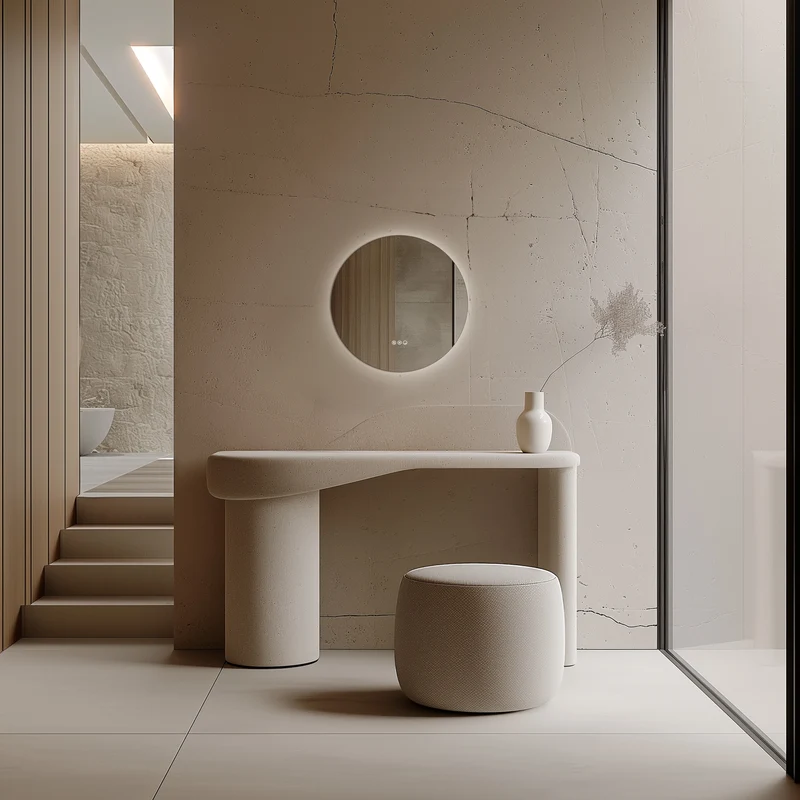 Claris Round Illuminated Mirror 60cm with Adjustable Dotless Lighting and Demister