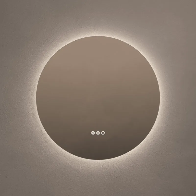 Claris Round Illuminated Mirror 60cm with Adjustable Dotless Lighting and Demister