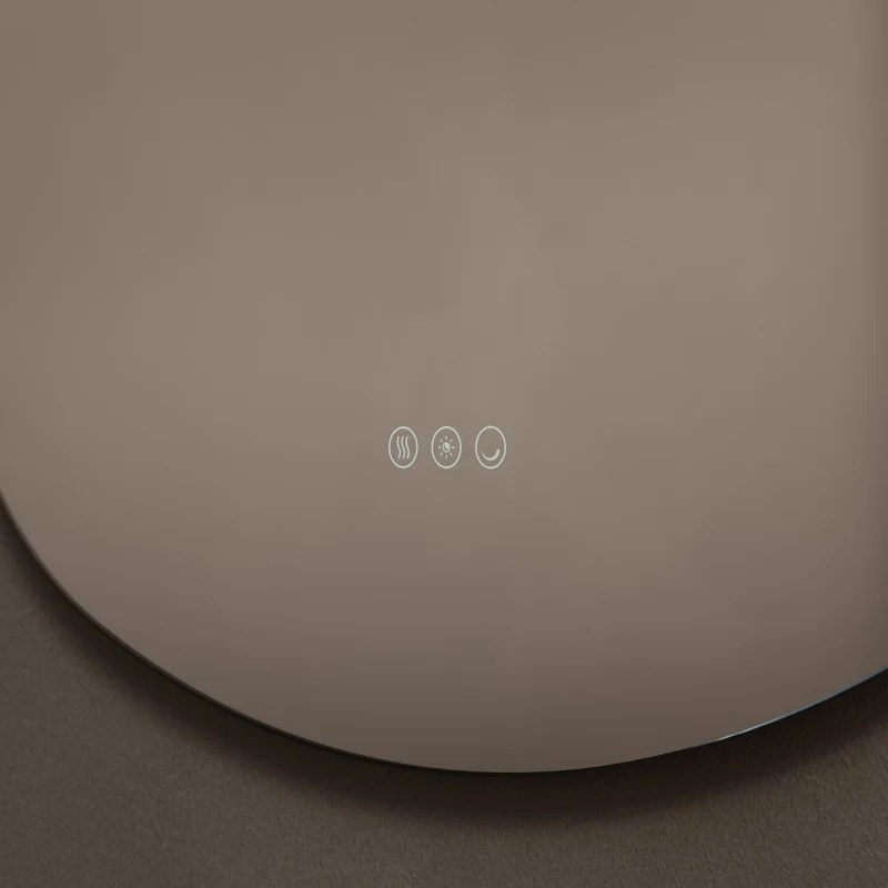 Claris Curve Oblong Illuminated Mirror 70 x 78cm with Adjustable Dotless Lighting and Demister