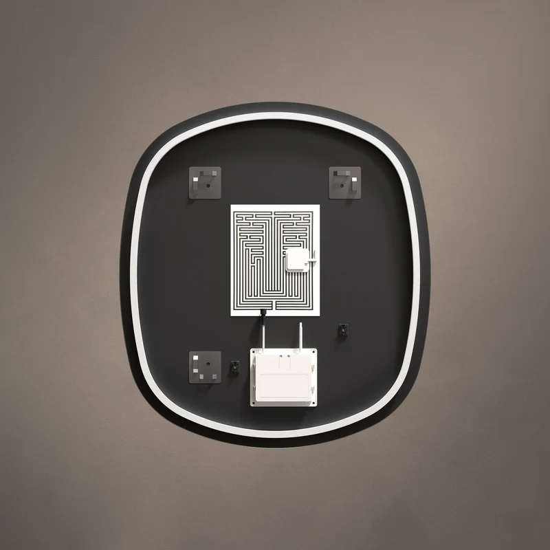 Claris Curve Oblong Illuminated Mirror 70 x 78cm with Adjustable Dotless Lighting and Demister