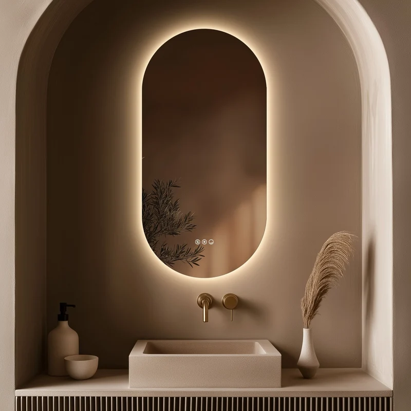 Claris Capsule Illuminated Mirror 45 x 90cm with Adjustable Dotless Lighting and Demister