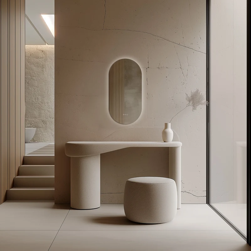 Claris Capsule Illuminated Mirror 45 x 90cm with Adjustable Dotless Lighting and Demister