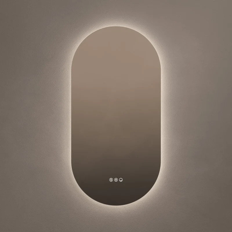 Claris Capsule Illuminated Mirror 45 x 90cm with Adjustable Dotless Lighting and Demister