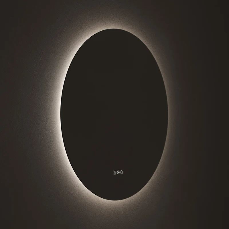 Claris Round Illuminated Mirror 80cm with Adjustable Dotless Lighting and Demister