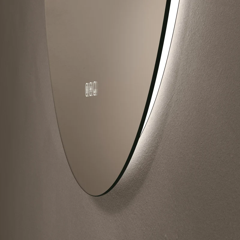Claris Round Illuminated Mirror 80cm with Adjustable Dotless Lighting and Demister