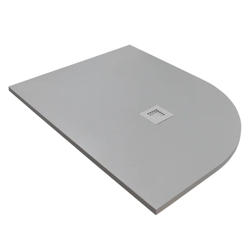 Poalgi 1200 x 900mm Offset Quadrant Slate Wetroom Tray Left Hand - Cemento
