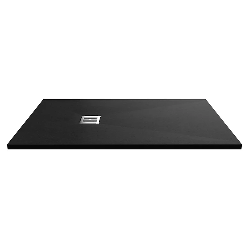 Nuie Pearlstone 1400 x 900mm Slate Rectangular Shower Tray - Black