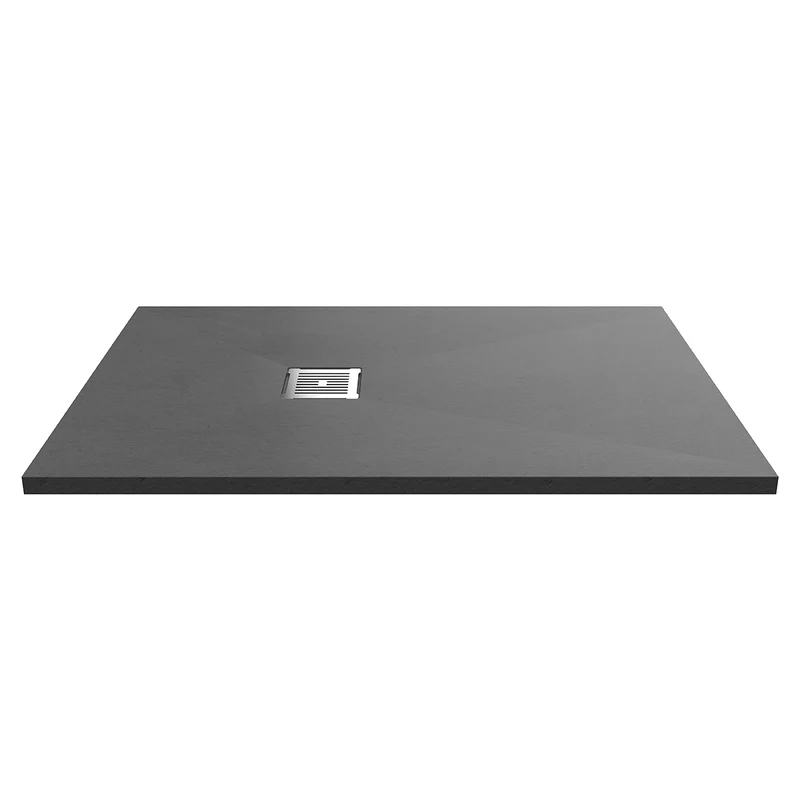 Nuie Pearlstone 1200 x 800mm Slate Rectangular Shower Tray - Grey