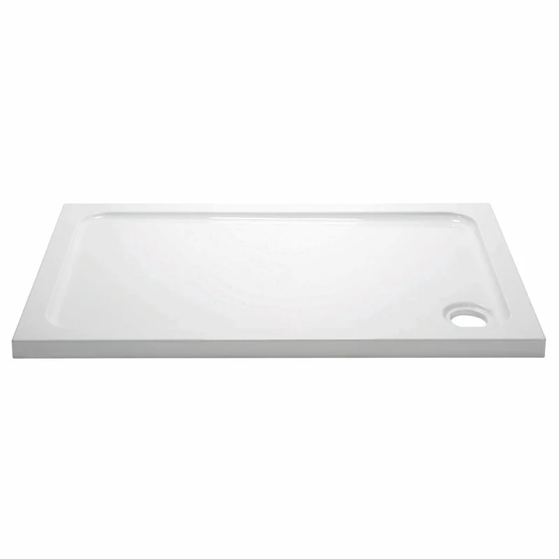 Elements 1000 x 700mm Rectangle Slim Line Shower Tray with Corner Waste
