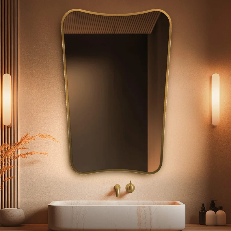 Origins Living Delphine Mirror 60 x 90cm - Brushed Brass
