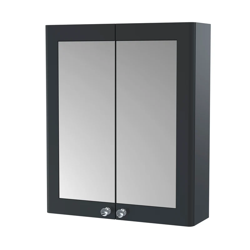 Classique 600mm Mirror Cabinet - Satin Soft Black