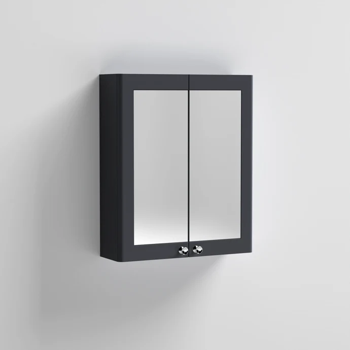 Classique 600mm Mirror Cabinet - Satin Soft Black