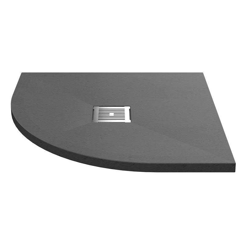 Nuie Pearlstone 900mm Slate Quadrant Shower Tray - Grey
