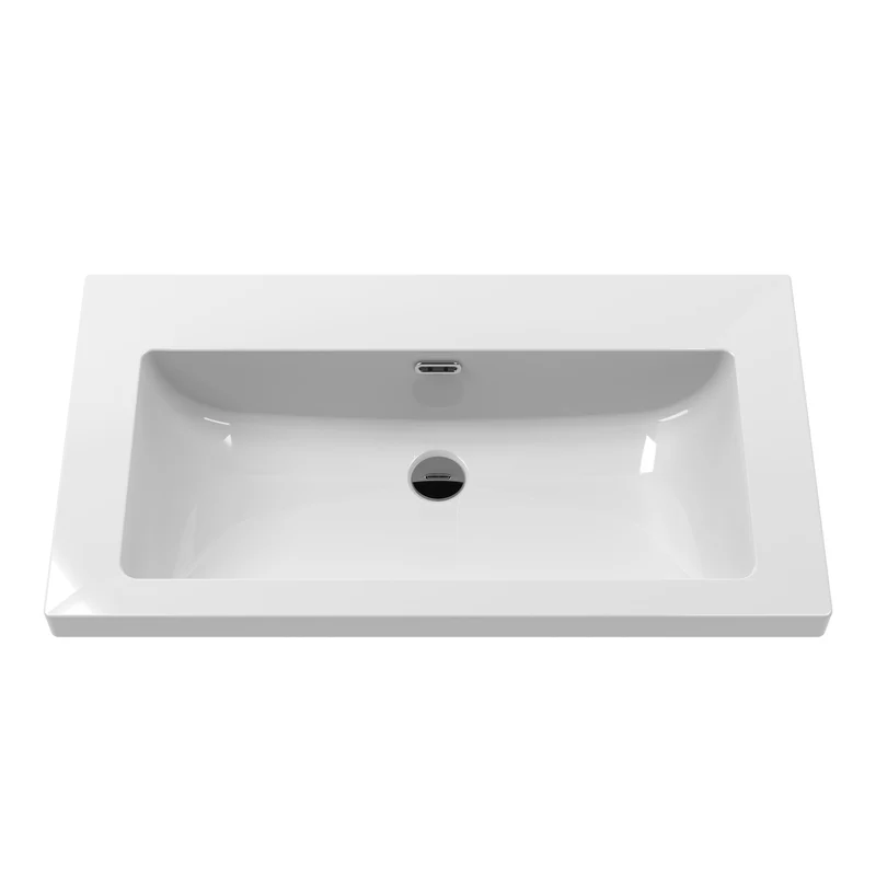 Classique 800mm Floor Standing Vanity Unit With 2 Doors With Contemporary Basin - Satin White