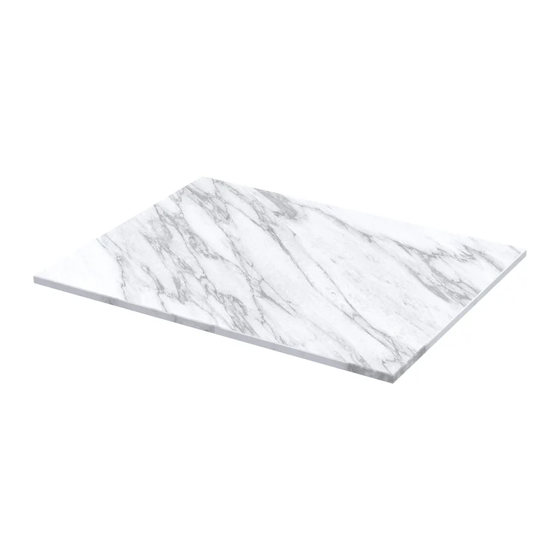 Classique 600mm Wall Hung Vanity Unit With 1 Drawer With Carrera Marble Worktop - Satin Grey