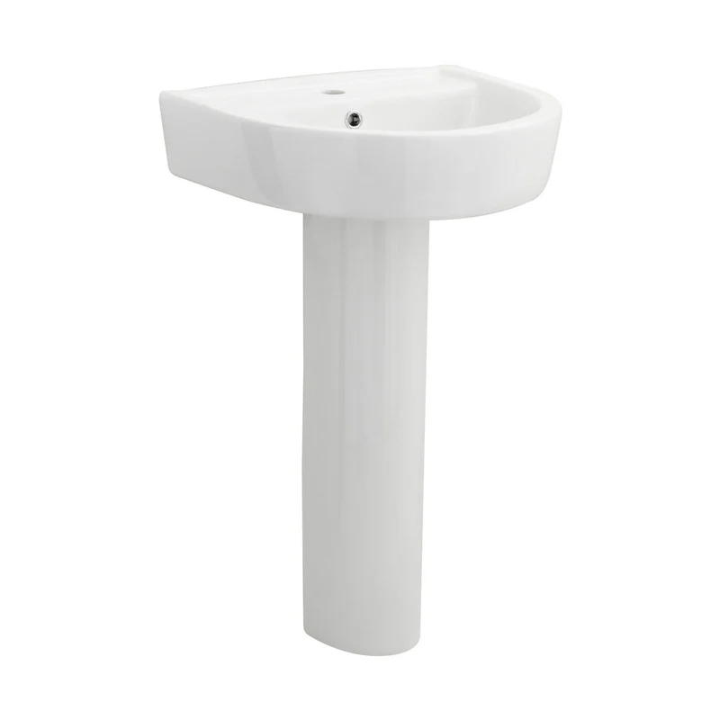 Nuie Provost 520mm Basin & Pedestal Contemporary White Vitreous China 825x520x450mm