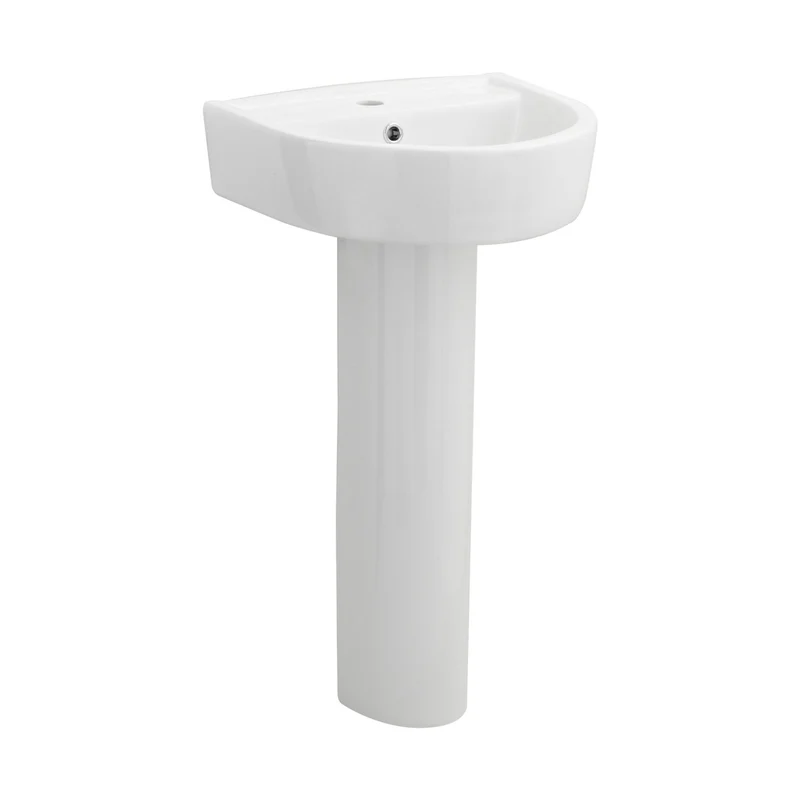 Nuie Provost 420mm Basin & Pedestal Contemporary White Vitreous China 825x420x380mm