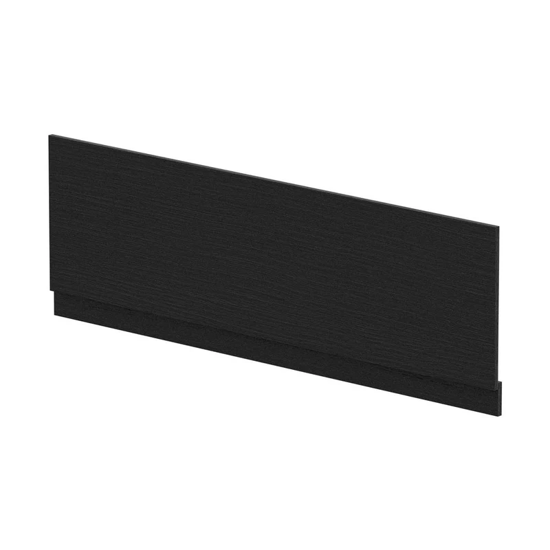 Nuie Bath Panels Straight Front Panel & Plinth (1700mm) Contemporary Charcoal Black MFC Textured Woodgrain 560x1695x36mm