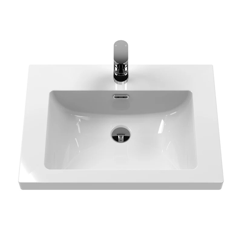 Classique 600mm Floor Standing Vanity Unit With 2 Doors With Contemporary Basin - Satin White