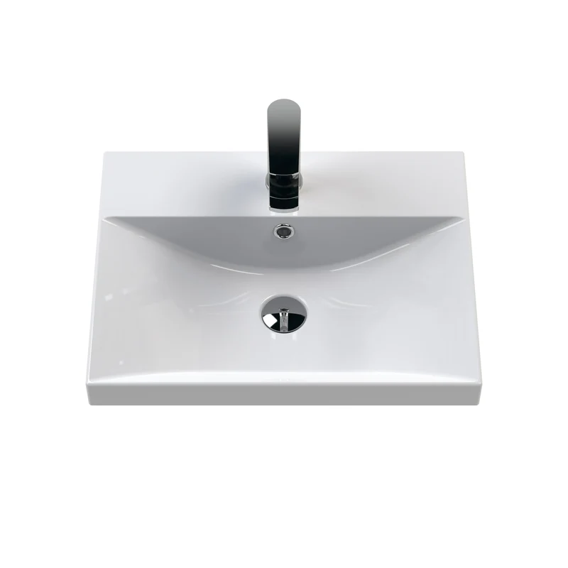 Classique 500mm Floor Standing Vanity Unit With 2 Doors With Thin Edge Ceramic Basin - Satin Grey