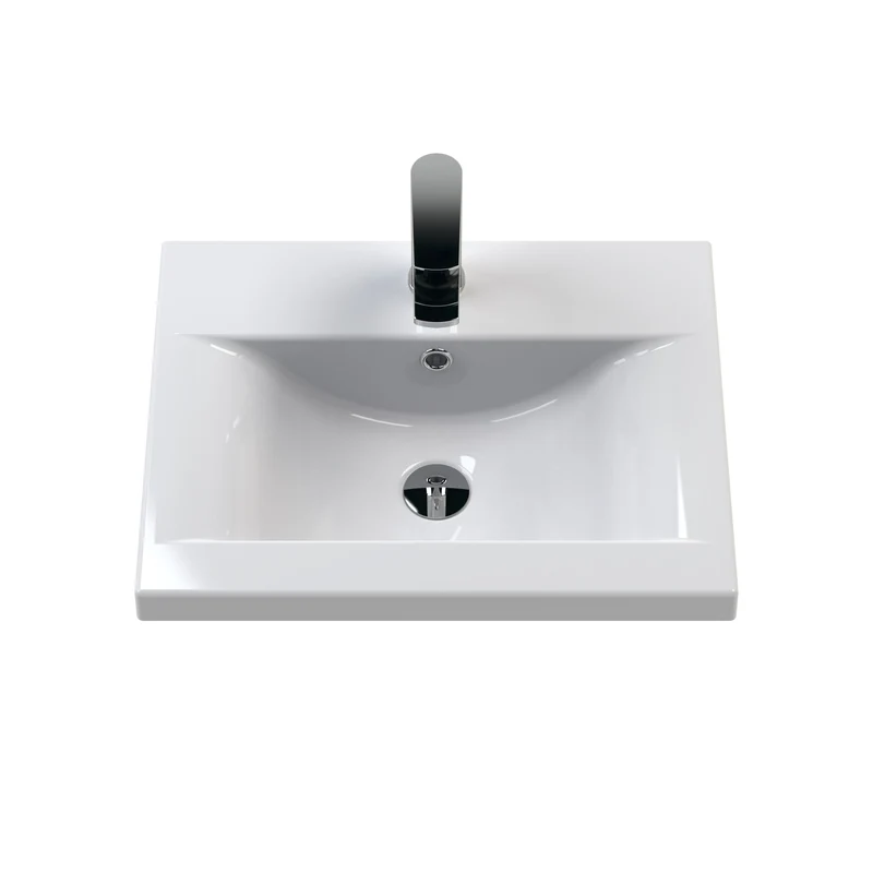 Classique 500mm Floor Standing Vanity Unit With 2 Doors With Mid Edge Ceramic Basin - Satin Green