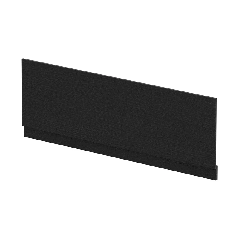 Hudson Reed Bath Panels Straight Front Panel & Plinth (1700mm) Contemp Charcoal Black MFC Textured Woodgrain 560x1695x36mm