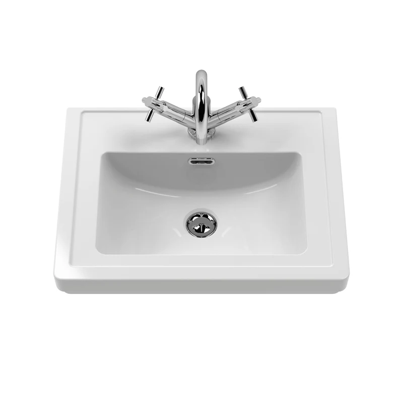 Classique 500mm Floor Standing Vanity Unit With 2 Doors With Fireclay Basin - Satin Grey