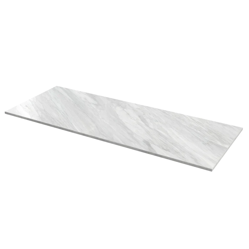 Classique 1200mm Wall Hung Vanity Unit With 2 Drawers With Grey Marble Worktop - Satin White